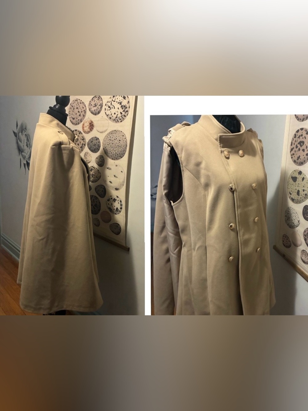 New Cloak Cape Vest in Camel Size XL